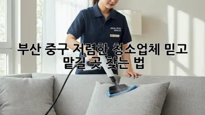 부산 중구 저렴한 청소업체🚨 믿고 맡길 곳 찾는 법