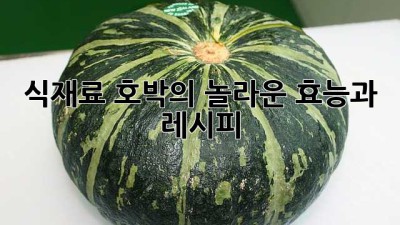 식재료: 호박의 놀라운 효능과 레시피