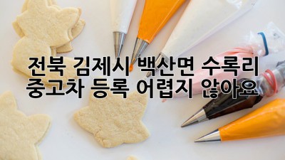 전북 김제시 백산면 수록리 중고차 등록, 어렵지 않아요!