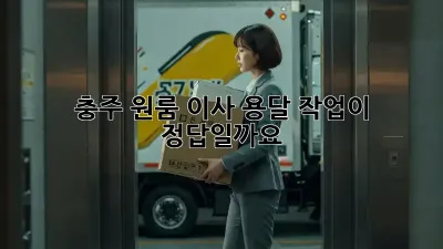 충주 원룸 이사, 용달 작업이 정답일까요?